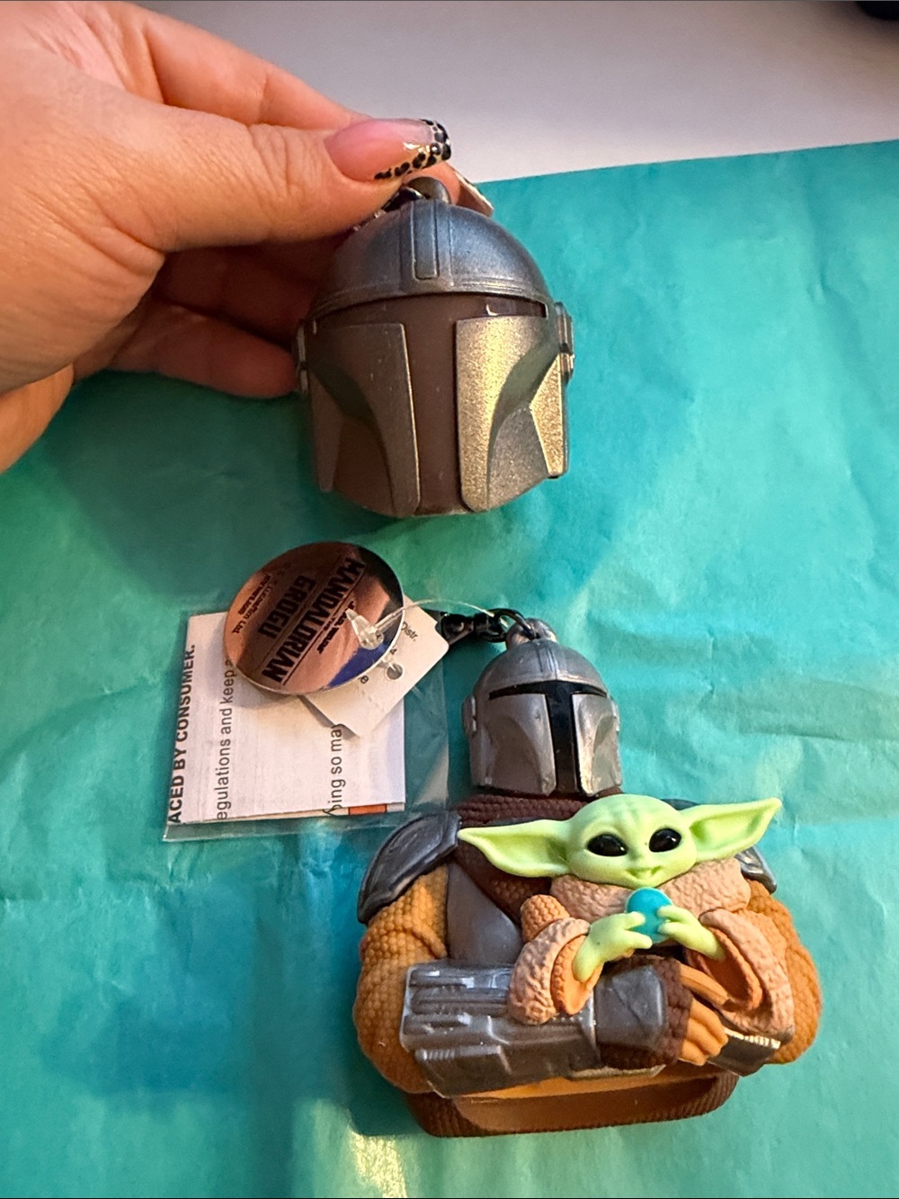 Bath & Body Works Mandalorian & Grogu Green and Gray Keychain/Holder